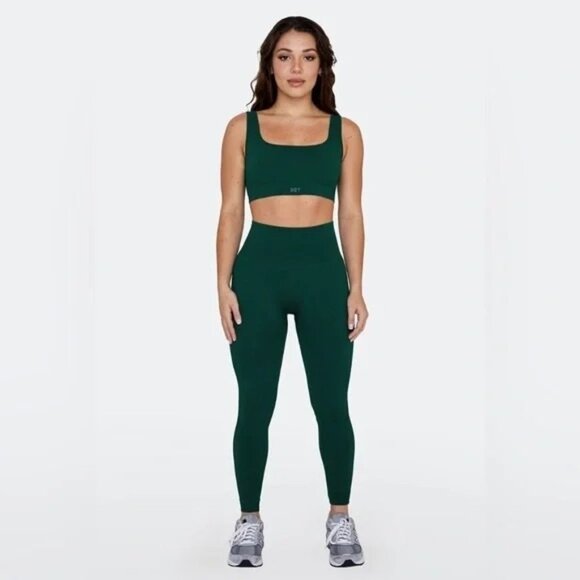 SET ACTIVE Pants - Setactive Sculptflex Seamless High Rise 7/8 Leggings Forrest Emerald Green XS